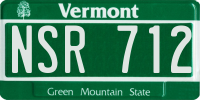 VT license plate NSR712