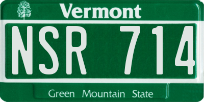 VT license plate NSR714