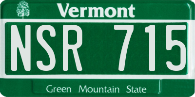 VT license plate NSR715