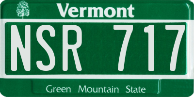 VT license plate NSR717
