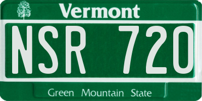 VT license plate NSR720
