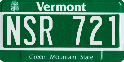 VT license plate NSR721