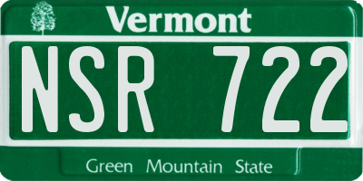 VT license plate NSR722