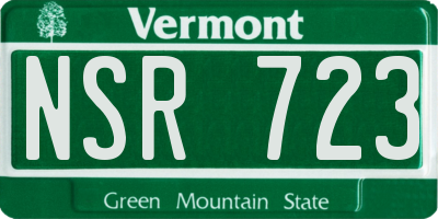 VT license plate NSR723