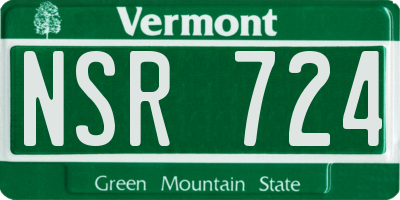 VT license plate NSR724