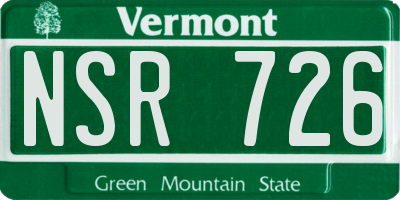 VT license plate NSR726