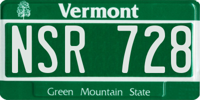 VT license plate NSR728