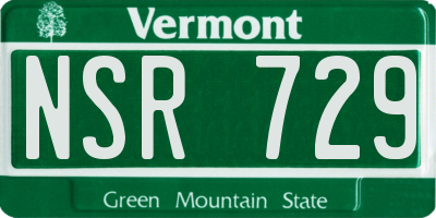 VT license plate NSR729