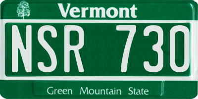 VT license plate NSR730