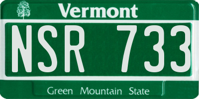VT license plate NSR733