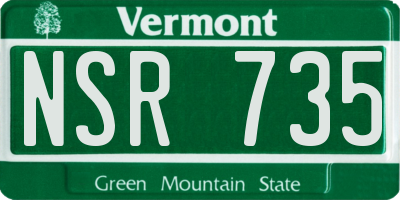 VT license plate NSR735