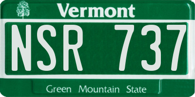 VT license plate NSR737