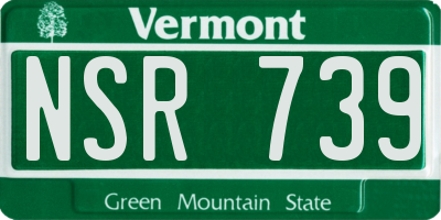 VT license plate NSR739
