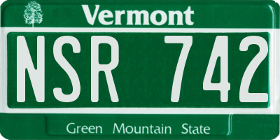 VT license plate NSR742