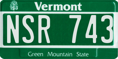 VT license plate NSR743