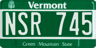 VT license plate NSR745