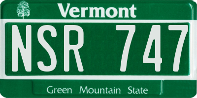 VT license plate NSR747