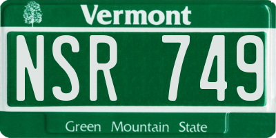 VT license plate NSR749