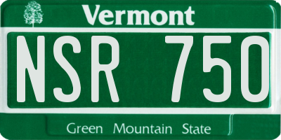 VT license plate NSR750