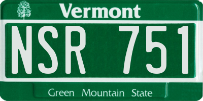 VT license plate NSR751