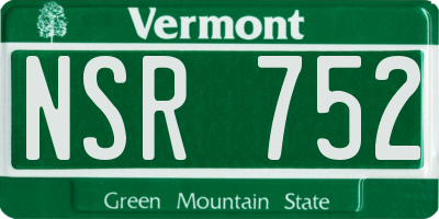 VT license plate NSR752