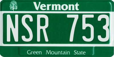 VT license plate NSR753
