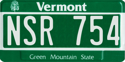 VT license plate NSR754