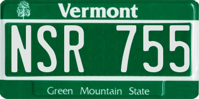 VT license plate NSR755
