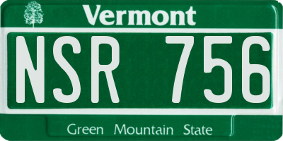 VT license plate NSR756