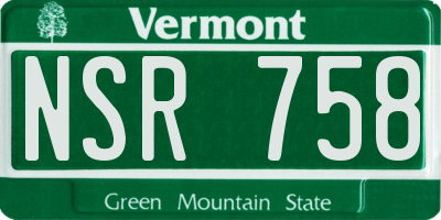 VT license plate NSR758