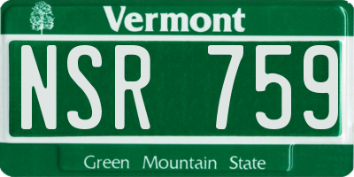 VT license plate NSR759