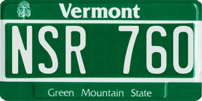 VT license plate NSR760