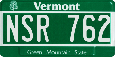 VT license plate NSR762