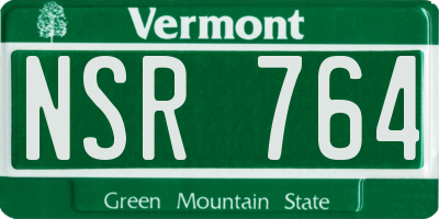 VT license plate NSR764