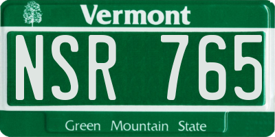 VT license plate NSR765