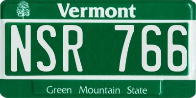 VT license plate NSR766