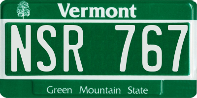 VT license plate NSR767