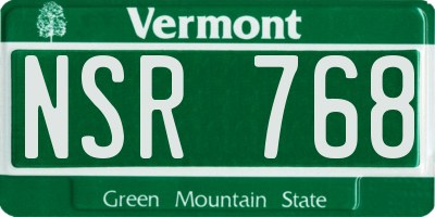 VT license plate NSR768