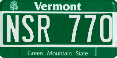 VT license plate NSR770