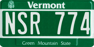 VT license plate NSR774