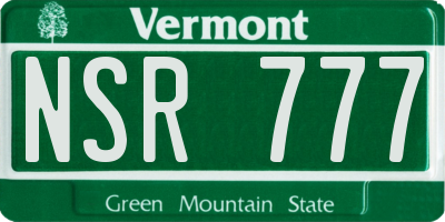 VT license plate NSR777