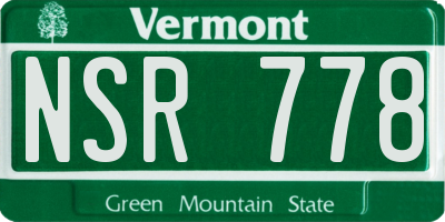 VT license plate NSR778
