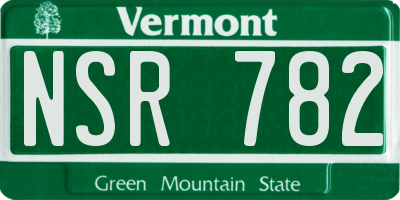 VT license plate NSR782