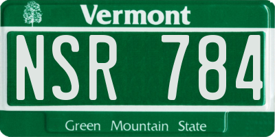 VT license plate NSR784