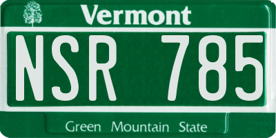 VT license plate NSR785