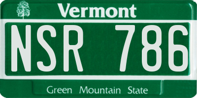 VT license plate NSR786