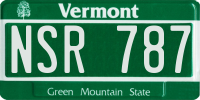 VT license plate NSR787