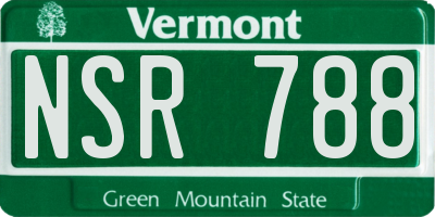VT license plate NSR788
