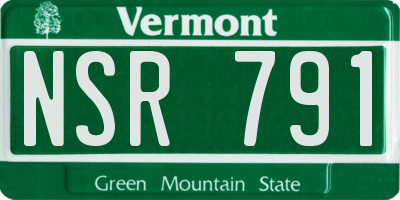VT license plate NSR791