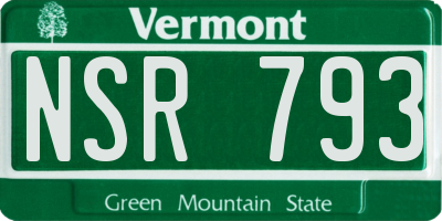 VT license plate NSR793